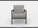 Alby Gray Faux Leather Accent Chair