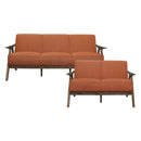 Damala Orange Sofa and Loveseat