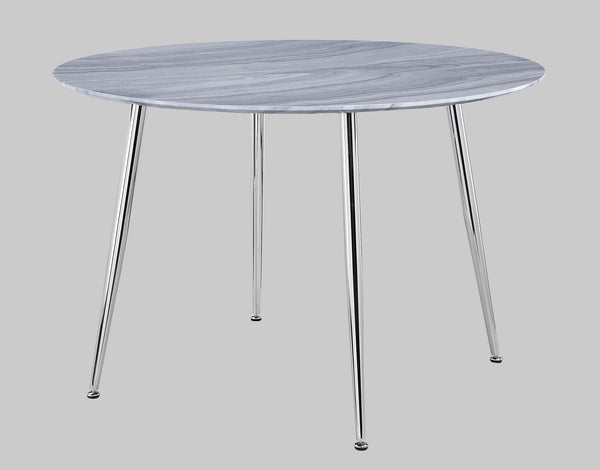 Tola Silver Glass-Top Round Dining Table