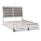 Ambrose Antique White/Gray Queen Platform Bed with Footboard Storage