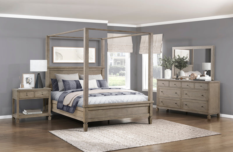 Marceline Gray Oak Queen Platform Bed