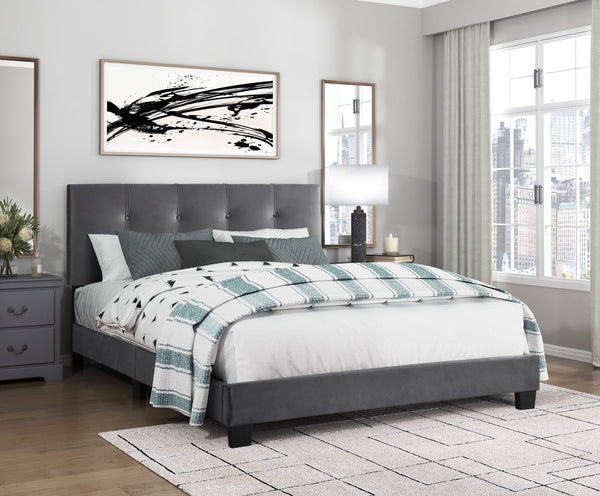 Bari Dark Gray Queen Platform Bed