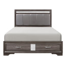 Luster Gray Upholstered Storage Platform Bedroom Set