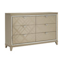 Bijou Champagne LED Upholstered Storage Platform Bedroom Set - Eve Furniture