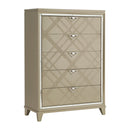 Bijou Champagne LED Upholstered Storage Platform Bedroom Set