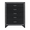 Salon Black LED Upholstered Panel Bedroom Set