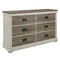 Arcadia White/Weathered Gray Dresser