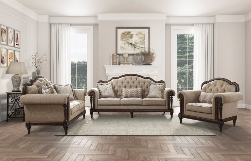 Heath Court Brown Oak Loveseat