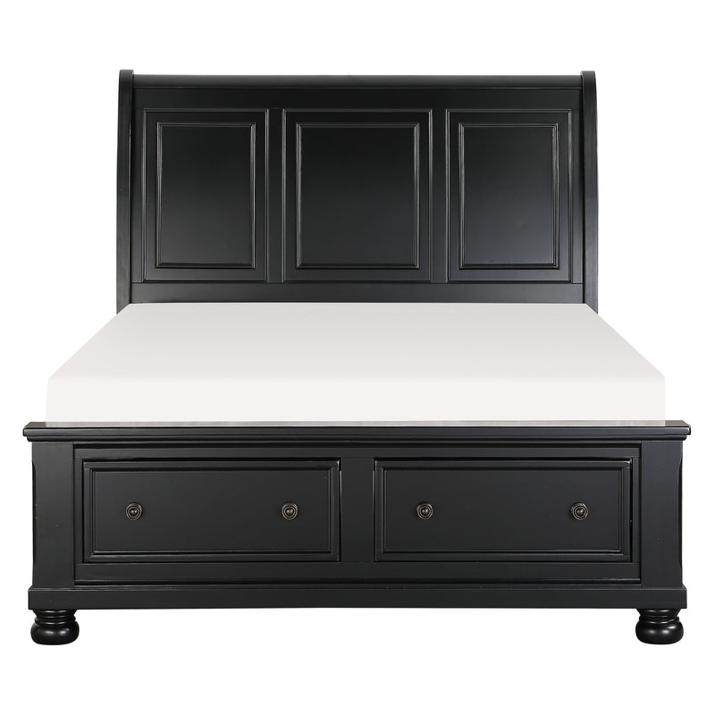 Laurelin Black Sleigh Storage Platform Bedroom Set