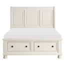 Laurelin White Sleigh Storage Platform Bedroom Set