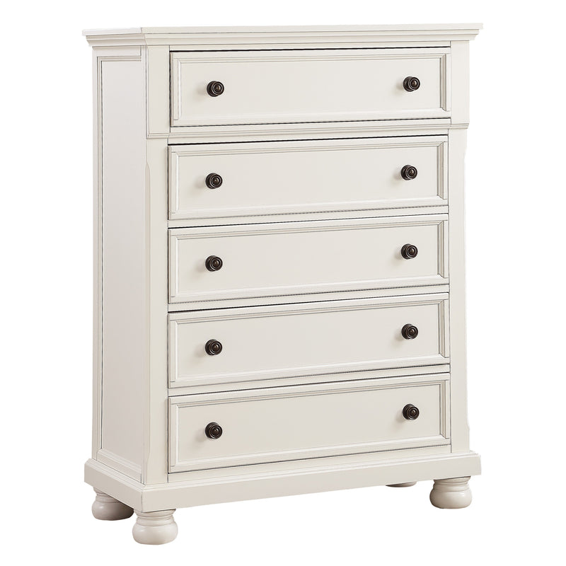 Laurelin White Sleigh Storage Platform Bedroom Set