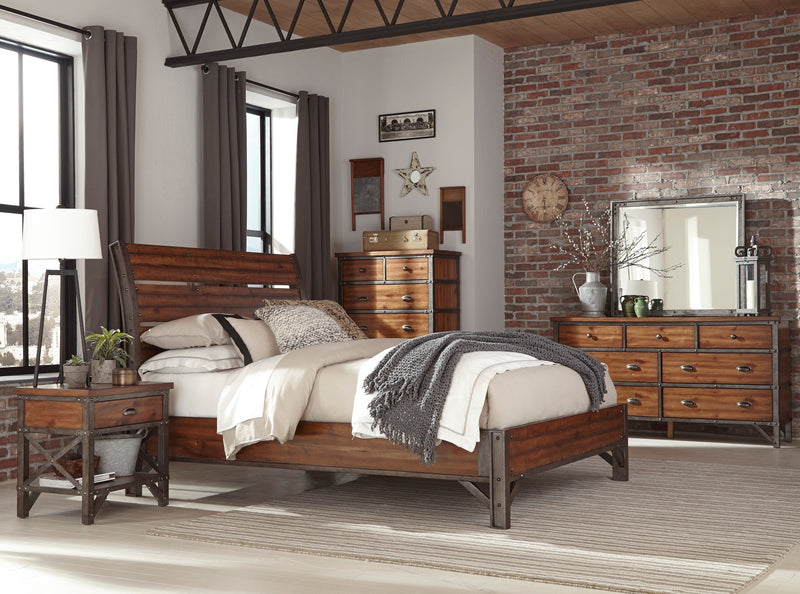 Holverson Rustic Brown Platform Bedroom Set