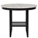 Lennon Black/White Faux Marble-Top Round Counter Height Table