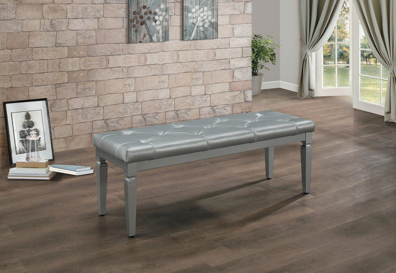 Allura Silver Bedroom Bench