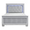 Allura Silver Full LED Upholstered Panel Bed