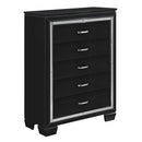 Allura Black LED Upholstered Panel Youth Bedroom Set