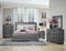 Allura Gray Queen LED Upholstered Panel Bed