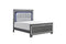 Allura Gray King LED Upholstered Panel Bed