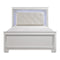 Allura White Full LED Upholstered Panel Bed