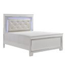 Allura White LED Upholstered Panel Bedroom Set