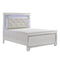 Allura White Queen LED Upholstered Panel Bed