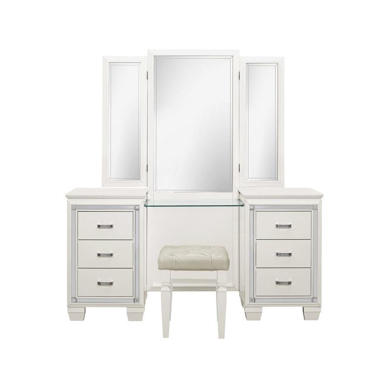 Allura White Vanity Dresser with Mirror