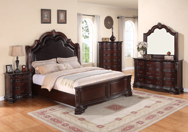 Sheffield Rich Brown Upholstered Panel Bedroom Set