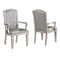 Klina Silver Champagne Dining Arm Chair, Set of 2