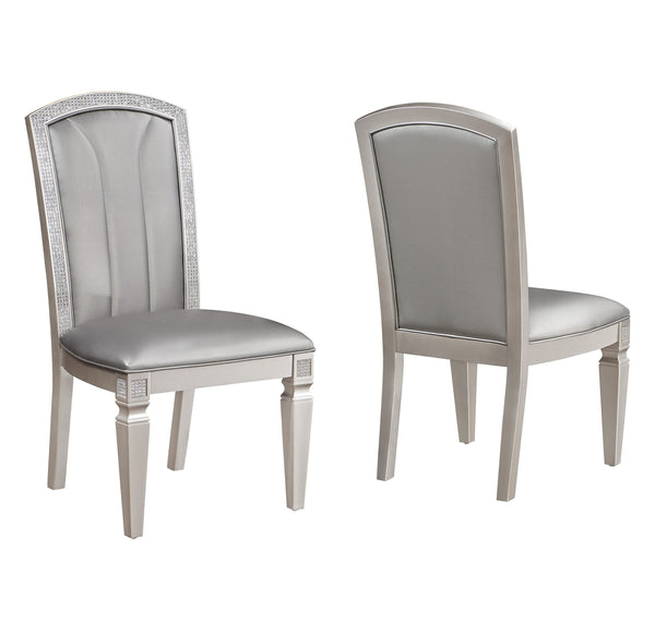 Klina Silver Champagne Dining Chair, Set of 2