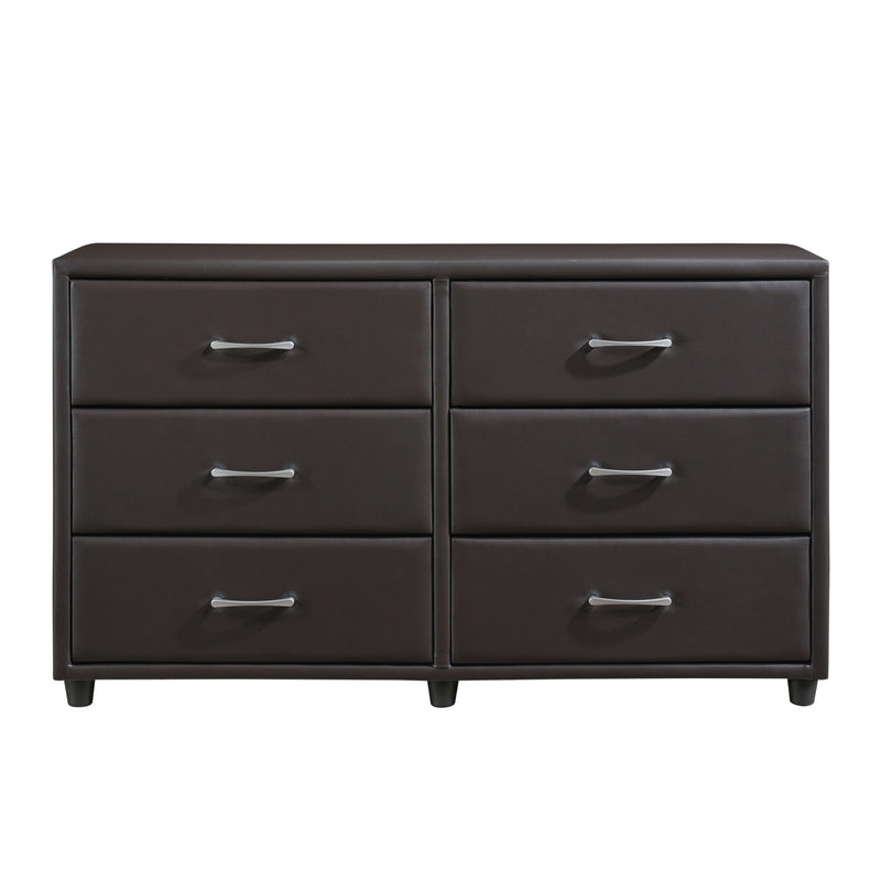 Lorenzi Dark Brown Upholstered Platform Youth Bedroom Set