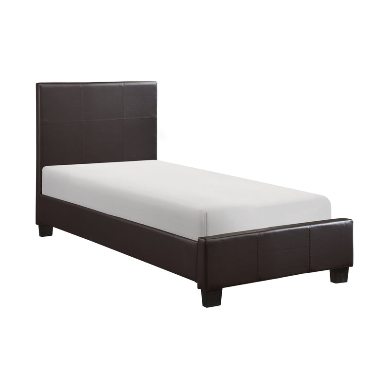 Lorenzi Dark Brown Upholstered Platform Youth Bedroom Set