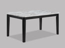 Pascal White/Black Faux Marble Dining Table