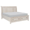 Bethel Wire Brushed White Sleigh Storage Platform Bedroom Set