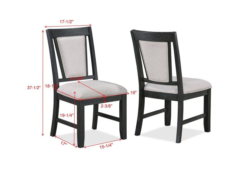 Stevens Charcoal Black/Light Gray Dining Chair, Set of 2