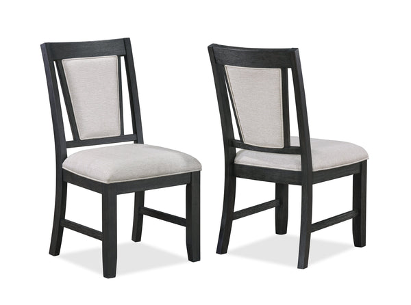 Stevens Charcoal Black/Light Gray Dining Chair, Set of 2