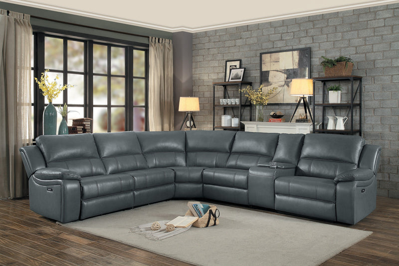 Falun Gray 6-Piece Modular Power Reclining Sectional