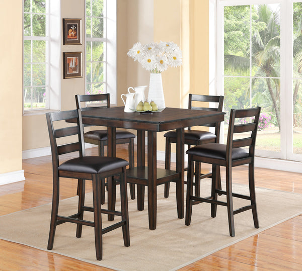 Tahoe Brown 5-Piece Counter Height Dining Set