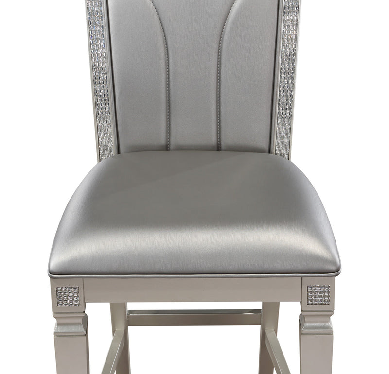 Klina Silver Champagne Counter Height Chair, Set of 2