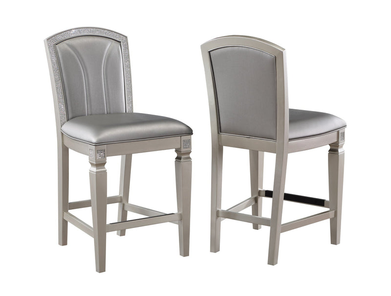 Klina Silver Champagne Counter Height Dining Set