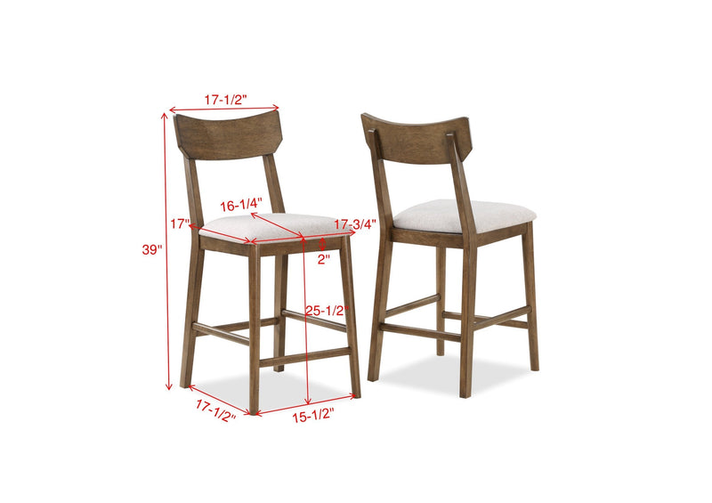 Weldon Brown Counter Height Chair, Set of 2