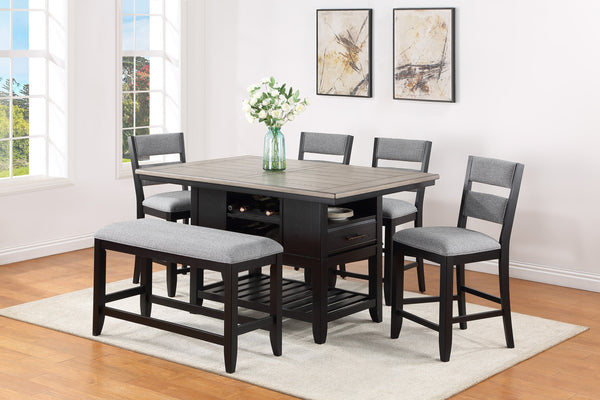 Frey Black/Gray Counter Height Dining Set