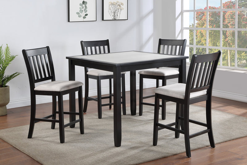 Salvador Black/White 5-Piece Counter Height Dining Set