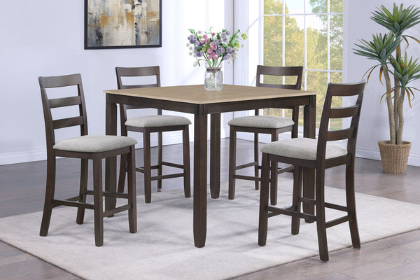 Branson Light Brown 5-Piece Counter Height Dining Set