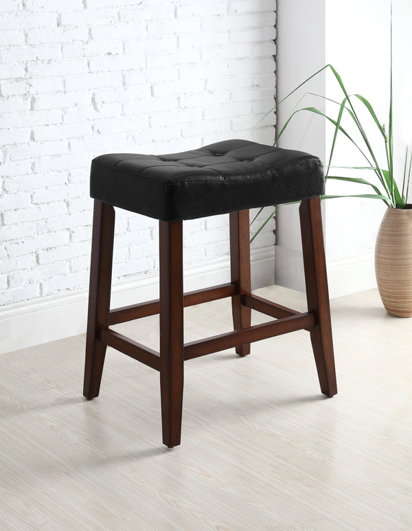 Kent 24" Black Saddle Counter Stool, Set of 2