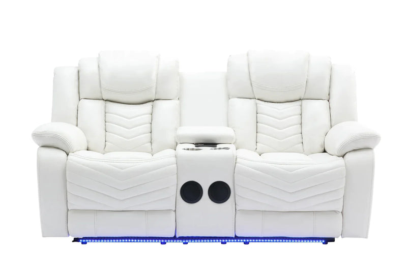 S2021 Lucky Charm (White) Reclining Living Room Set