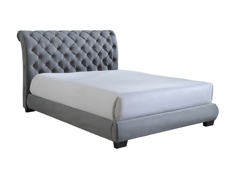 Carly Gray King Upholstered Platform Bed