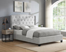 Eva Dove Gray King Upholstered Bed