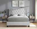 Eva Dove Gray King Upholstered Bed