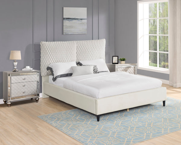 Violet Whote Dove King Upholstered Bed