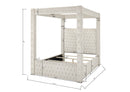 Annabelle Ivory Velvet Queen Canopy Bed